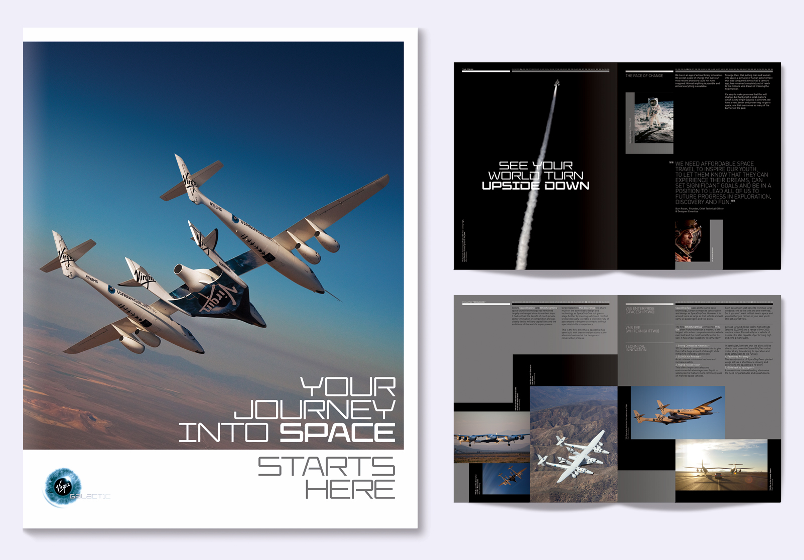 Virgin Galactic Richard Branson Space tourism book brochure