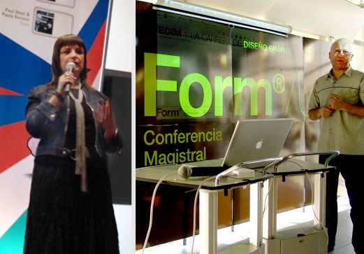 Paula Benson and Paul West of Form Design and Branding giving design talks and lectures